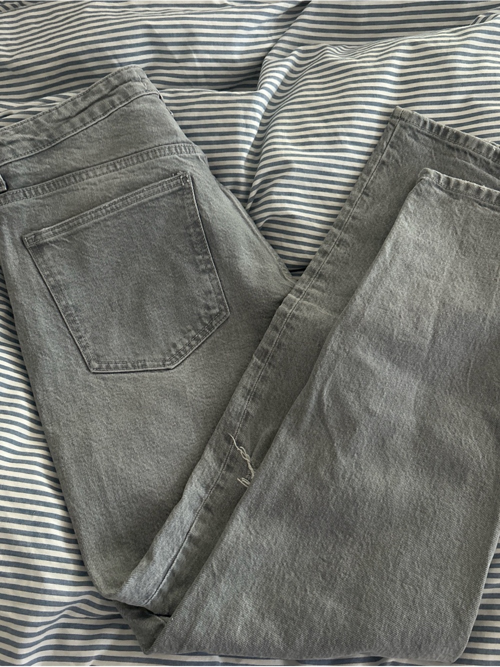 Zara Gray High-Waist Straight Jeans